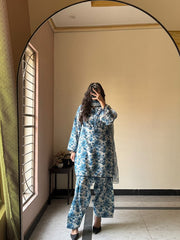Sky Blue Printed Set