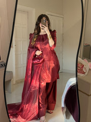 CottonSilk Maroon Set