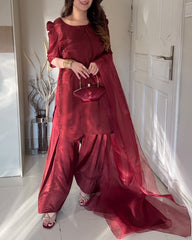 CottonSilk Maroon Set