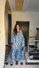 Sky Blue Printed Set