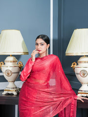 Red Stone Saree