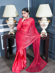 Red Stone Saree