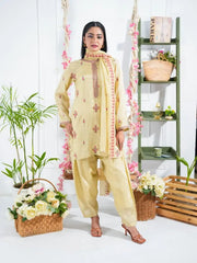 Fawn embroidered suit