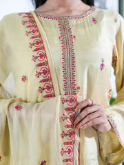 Fawn embroidered suit