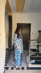 Sky Blue Printed Set