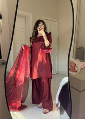 CottonSilk Maroon Set
